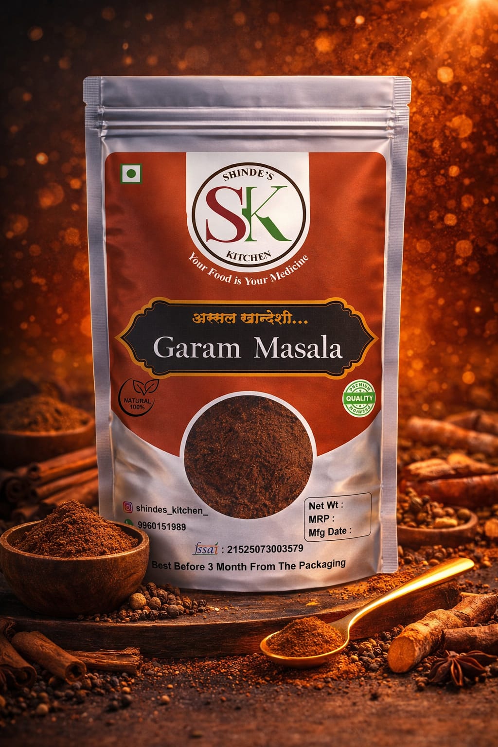 Garam Masala Powder 200gm - Authentic Blend | Shinde's Kitchen"